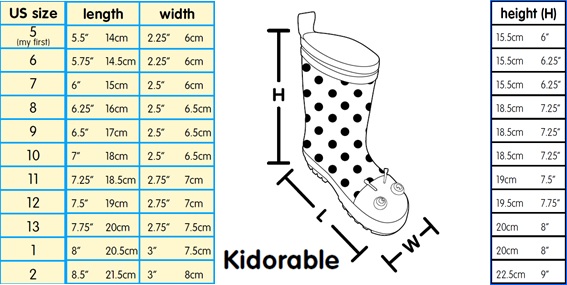 アメリカ　キドラブル　レインブーツサイズ